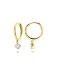 14K geelgouden klapoorringen lab grown diamant 0.25ct 2x 0.125ct h si 18 mm - 4033719