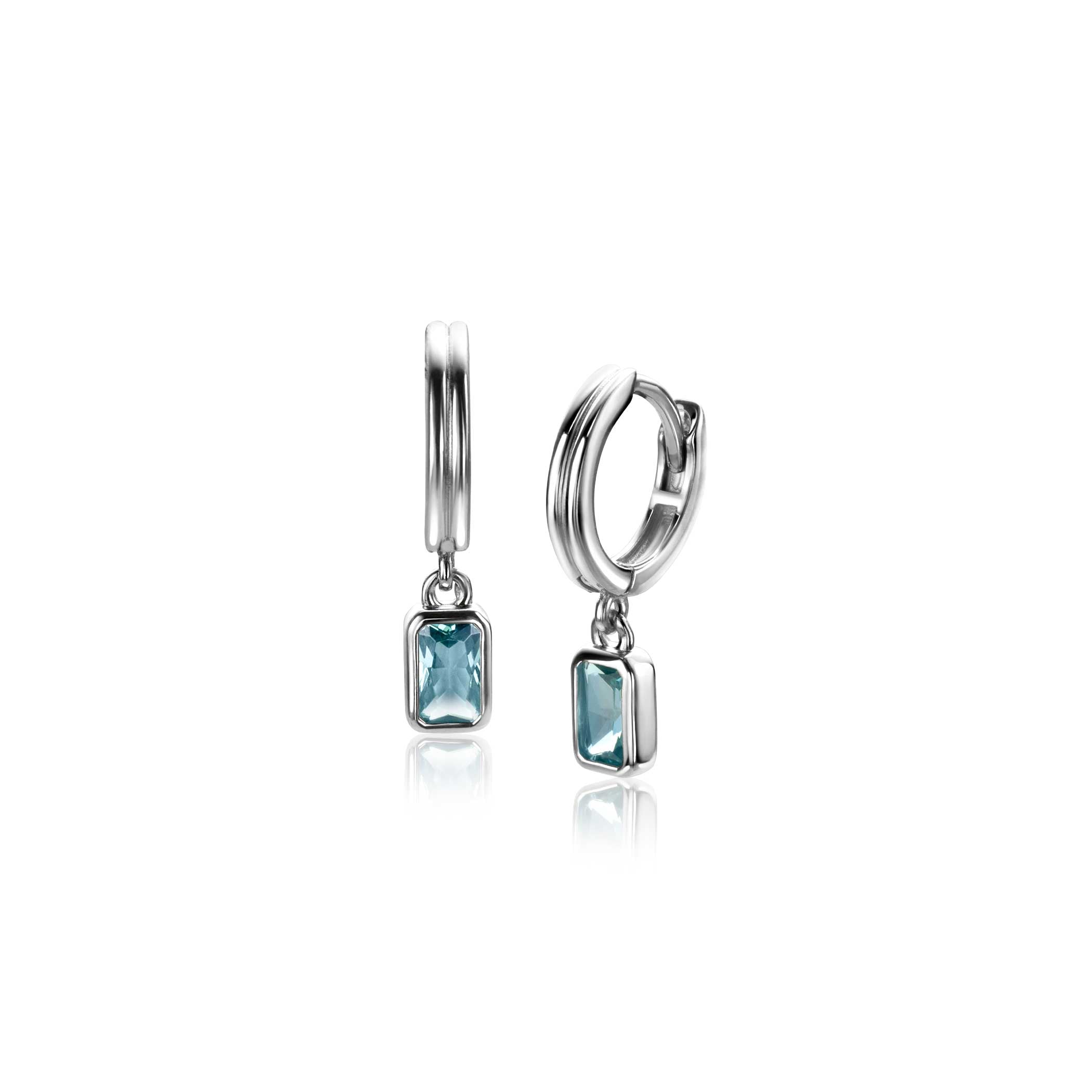ZINZI Zilveren Oorbellen 11mm blauw - ZIO2614