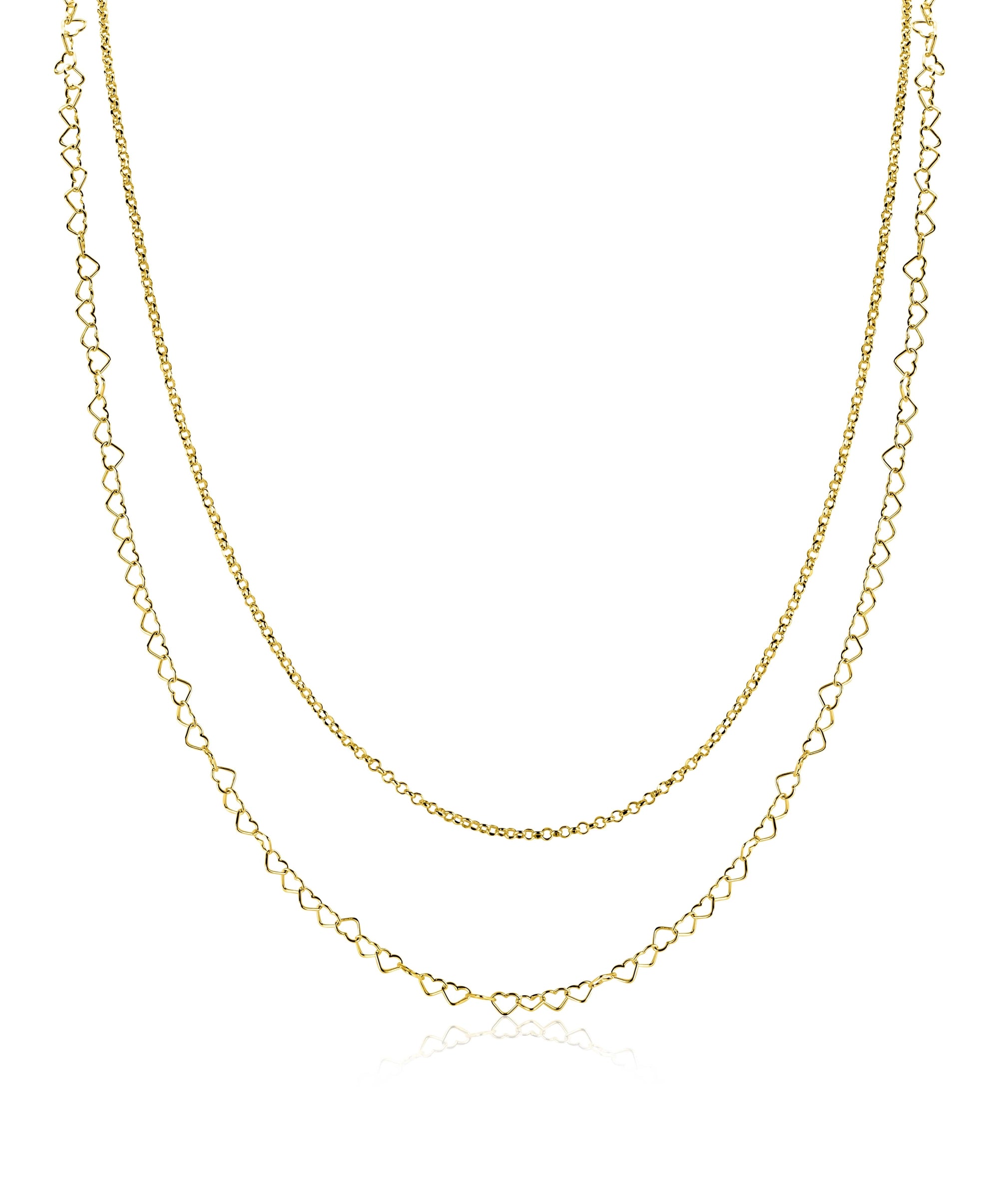 ZINZI Verguld Zilveren Schakelketting ZIC2775G