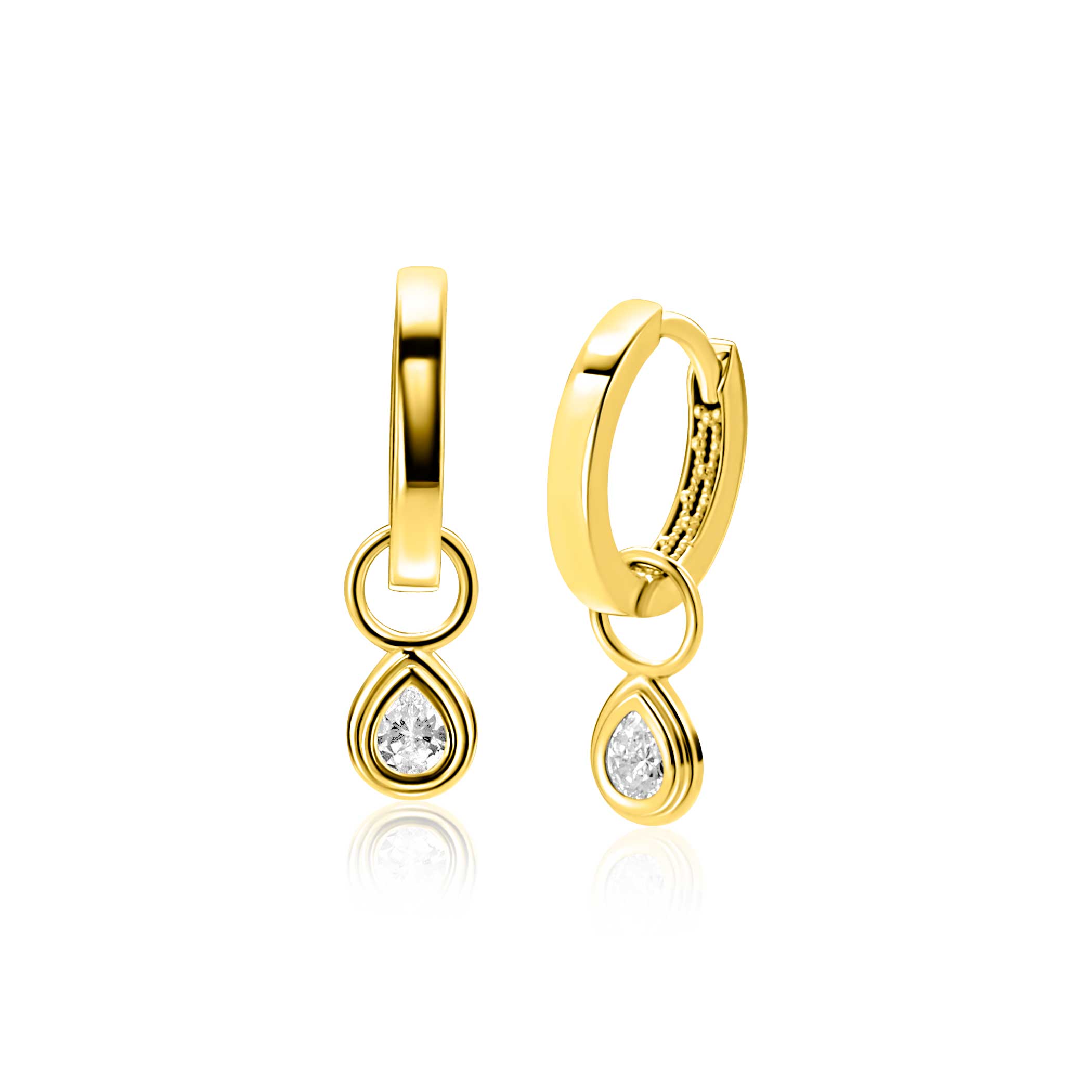 ZINZI 14K Gouden Oorbedels ZGCH559 wit