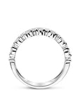 Zilveren gerhodineerde ring met zirkonia en matte/polijste afwerking 1341929