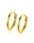 Zinzi Gold 14 krt gouden oorringen 14,5mm met smalle ronde buis 1,9mm. Met luxe klapsluiting ZGO434
