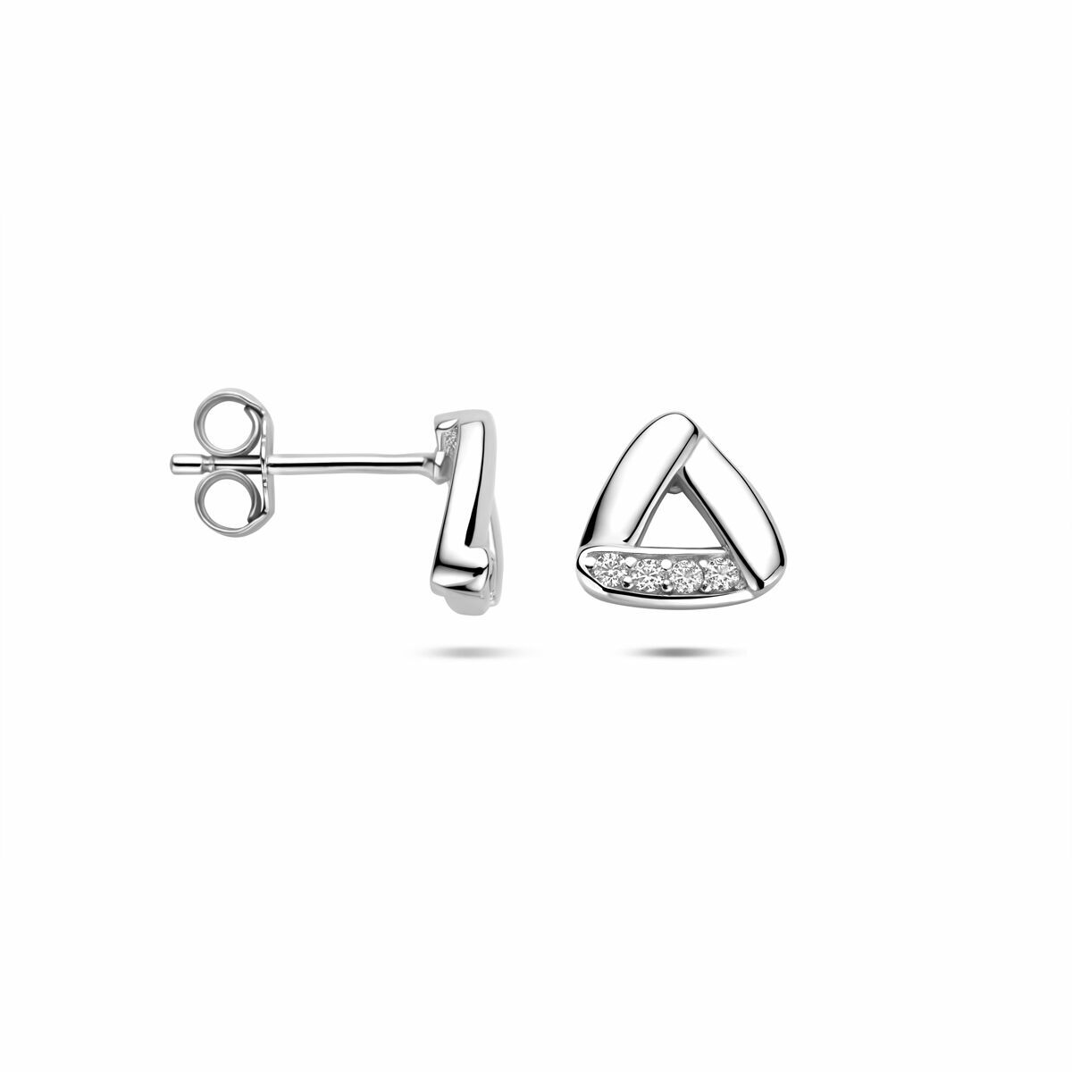 Zilveren gerhodineerde oorknoppen zirkonia 8,5 mm - 1341357