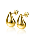 Zinzi 20mm gold plated zilveren oorstekers in organische druppelvorm ZIO2589G