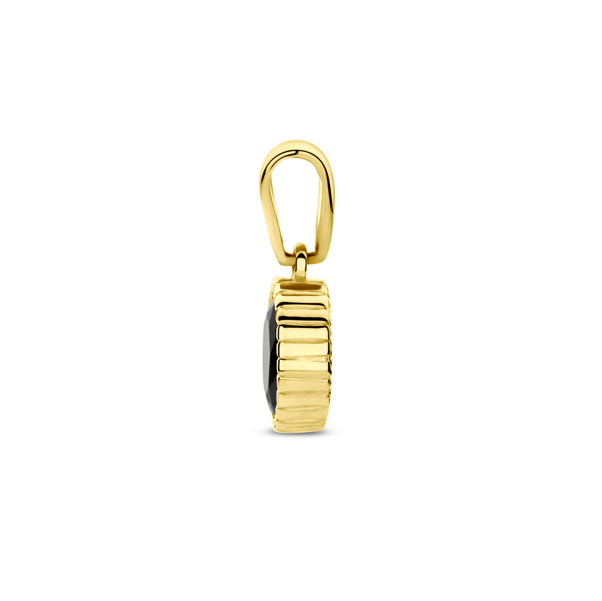 14K geelgoud hanger zwart zirkonia 14 mm 4031726 - PansiteNederland.nl