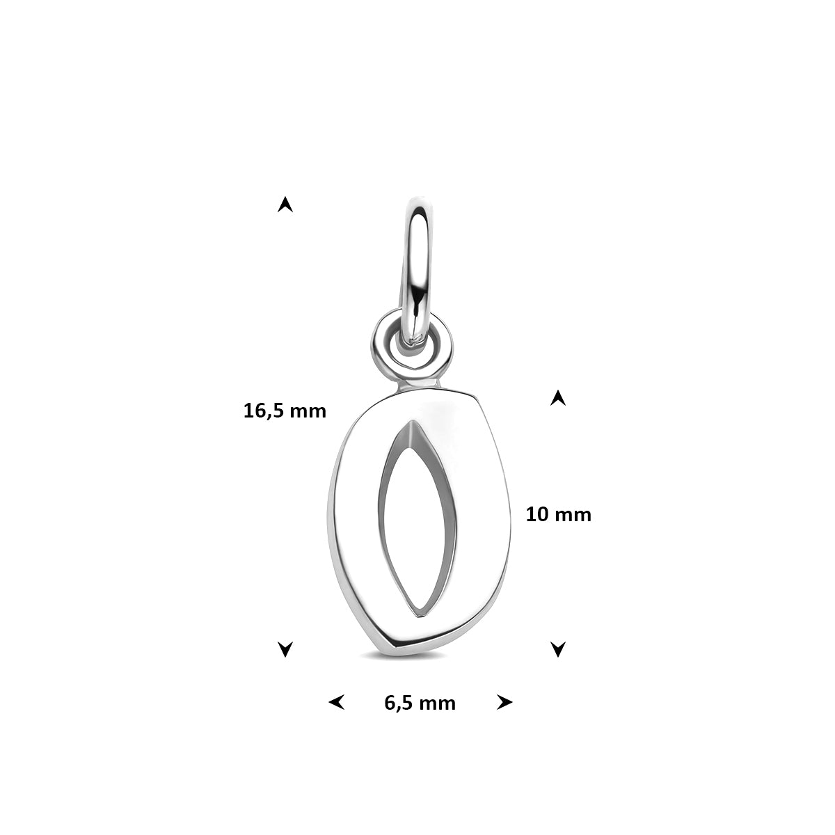 Hanger letter O 12,5 mm zilver #Letter_O