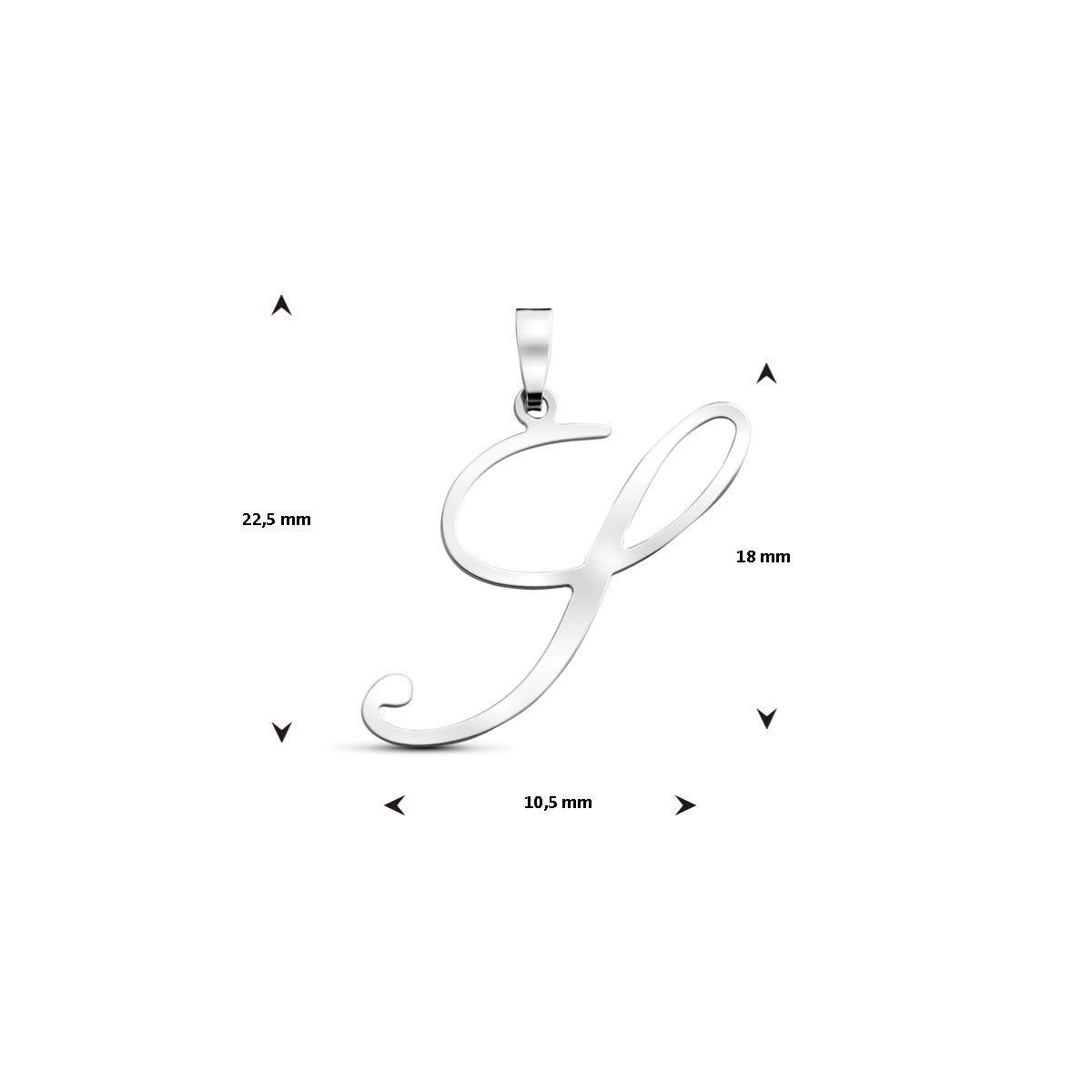 Hanger sierletter S 18 mm zilver #Letter_S
