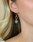 ZINZI gold plated zilveren oorhangers turquoise peer en open rondje 36mm ZIO2716G - PansiteNederland.nl