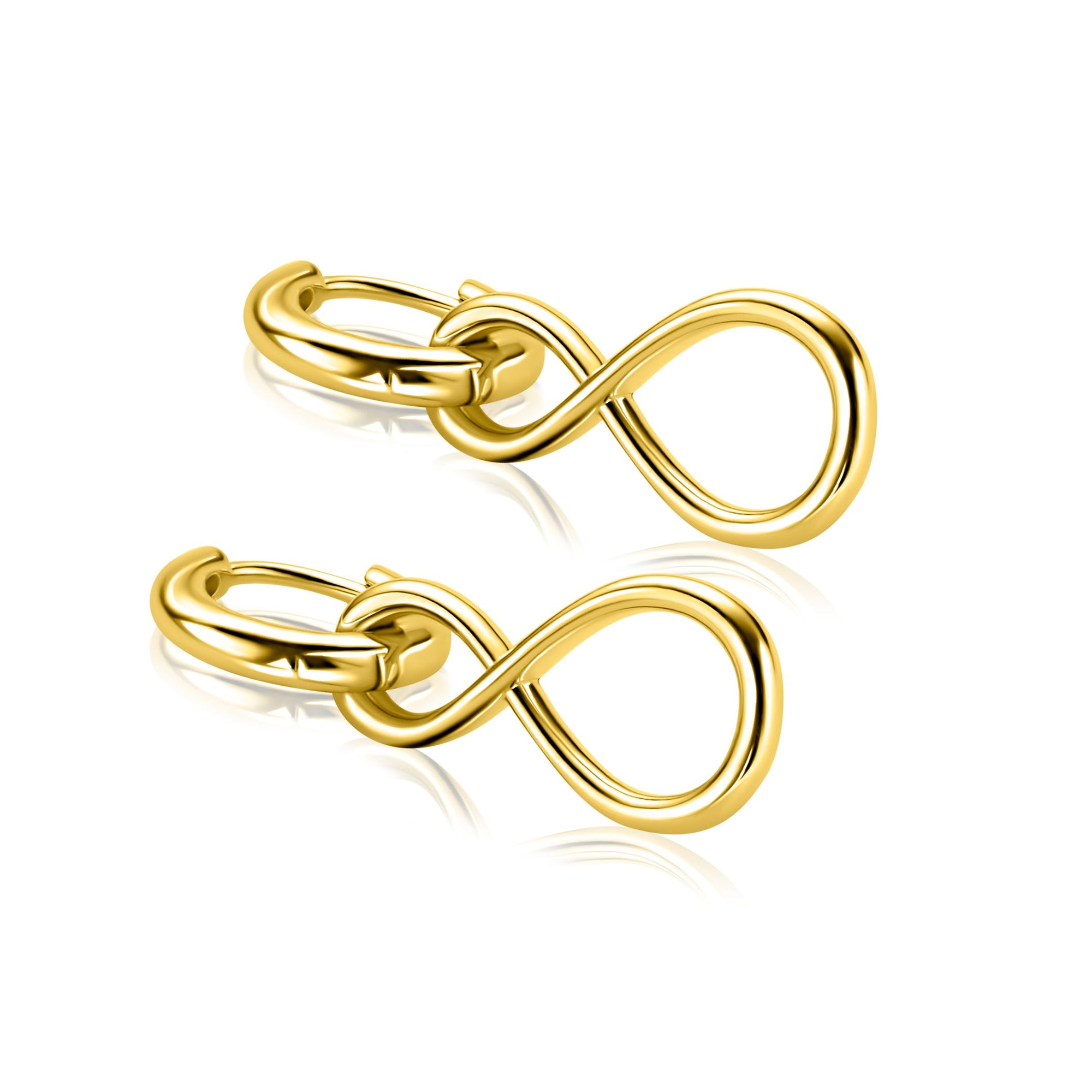 ZINZI gold plated zilveren oorbedels infinity 20mm ZICH2717G (zonder oorringen) - PansiteNederland.nl