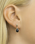 14K Geelgoud Oorhangers Onyx 4022345
