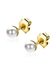 Zinzi zilveren oorknoppen 4mm wit parel ZIO1318Y