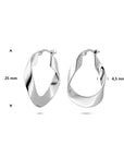 Zilveren gerhodineerde oorringen 25 mm - 1341949