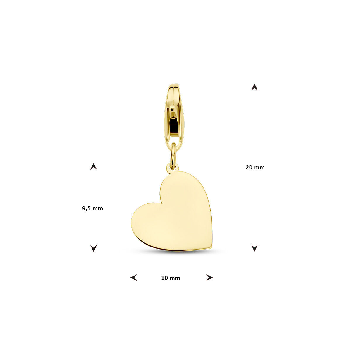 14K geelgoud slotbedel met graveerhanger hart 4028335 - PansiteNederland.nl