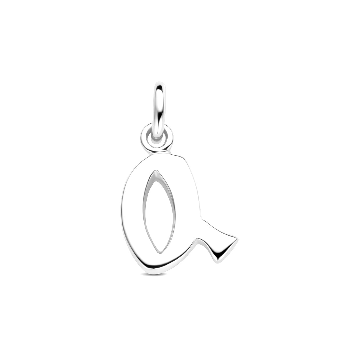Hanger letter Q 12,5 mm zilver gerhodineerd #Letter_Q