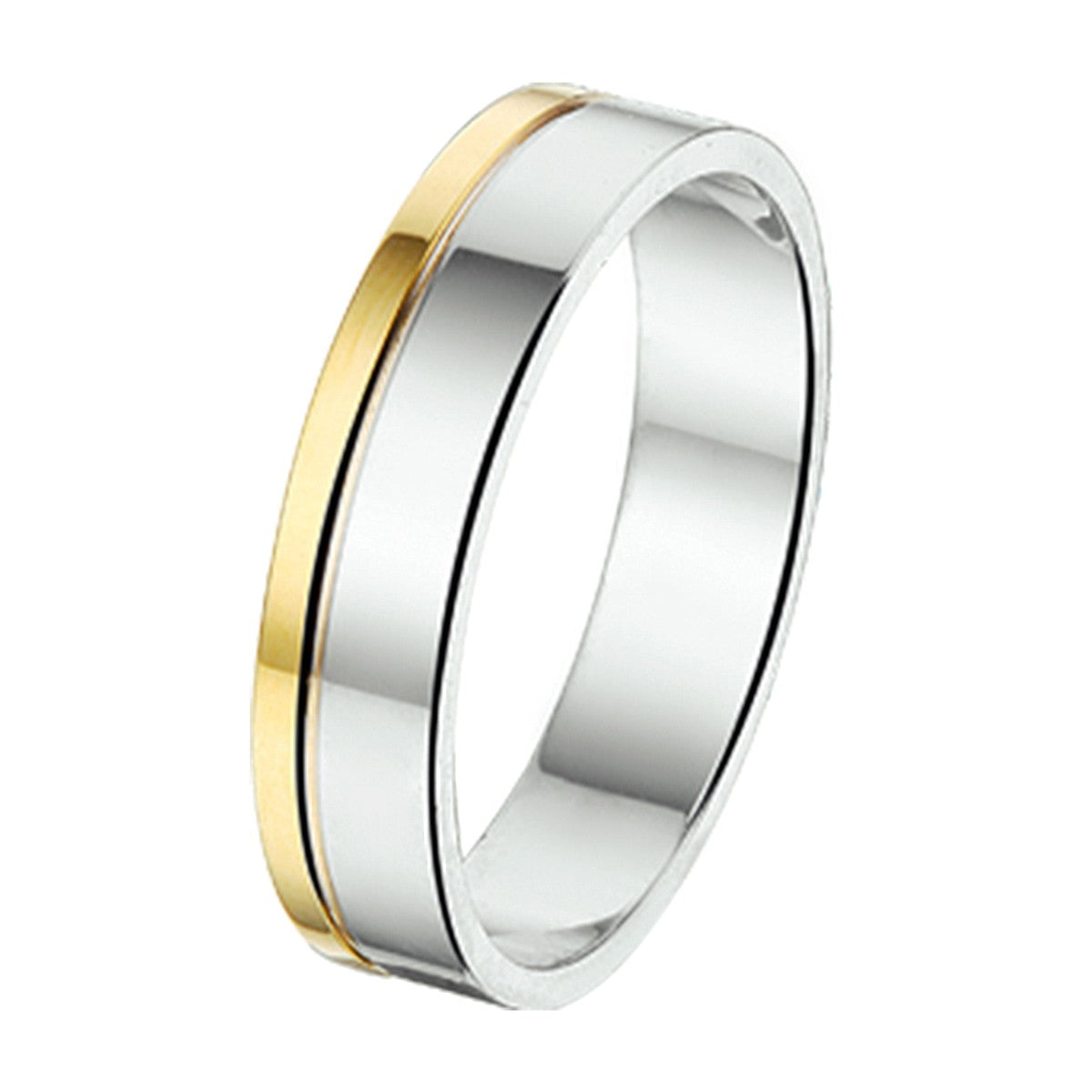 Goud Met Zilver Ring Al753 - 4 Mm Zonder Steen 5600136 - PansiteNederland.nl