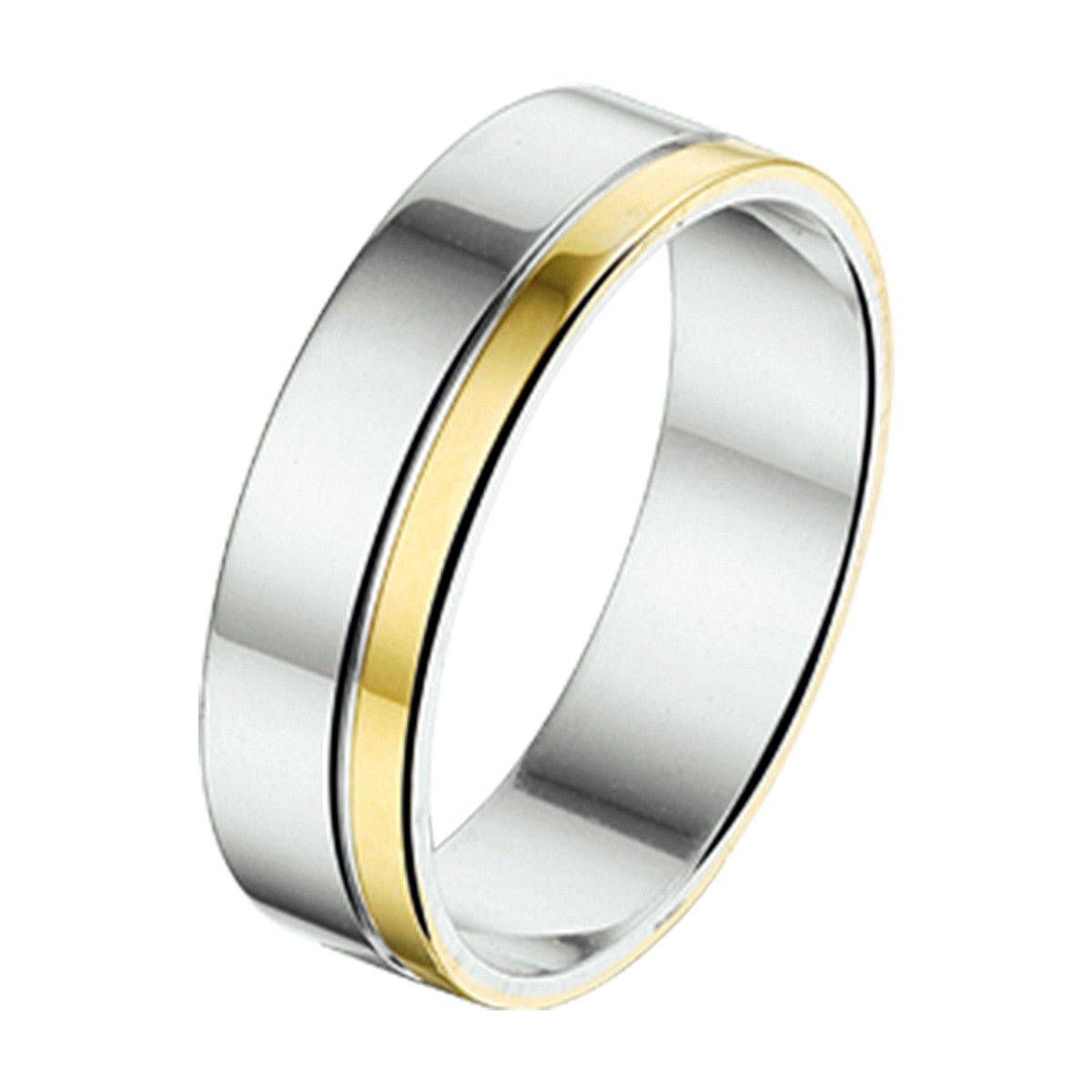 Goud Met Zilver Ring Al755 - 5 Mm Zonder Steen 5600148 - PansiteNederland.nl