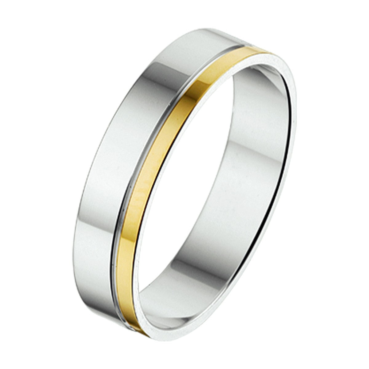 Goud Met Zilver Ring Al754 - 5 Mm Zonder Steen 5600156 - PansiteNederland.nl