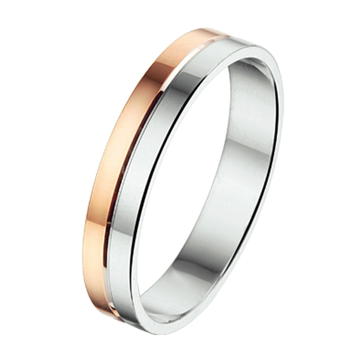 Goud Met Zilver Ring Al748 - 4 Mm Zonder Steen 5600192 - PansiteNederland.nl