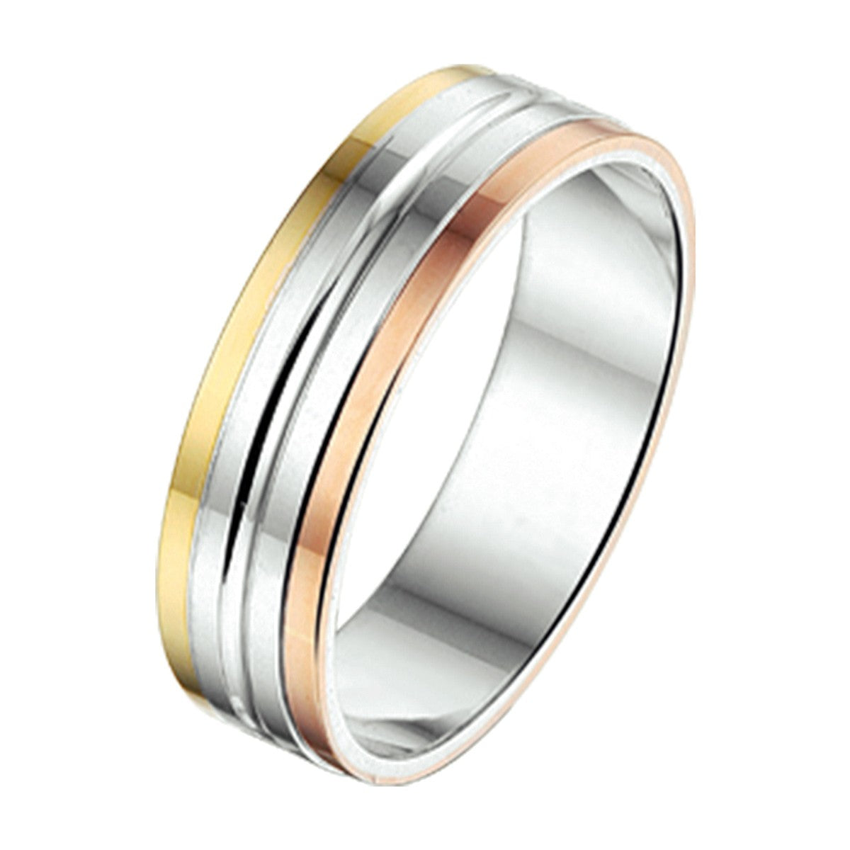 Goud Met Zilver Ring Al757 - 5 Mm Zonder Steen 5600196 - PansiteNederland.nl