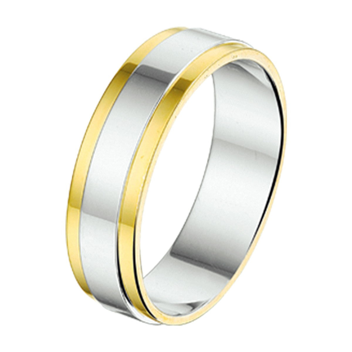 Goud Met Zilver Ring Al765 - 4,5 Mm Zonder Steen 5600248 - PansiteNederland.nl