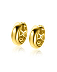 Zinzi Gold 14 krt gouden oorringen brede ronde buis 5mm, met luxe klapsluiting ZGO436