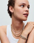 Pandora 14k Goud Vergulde Unieke Metaalmix Armband met Gemengde Witte Stenen 563173C01 - PansiteNederland.nl