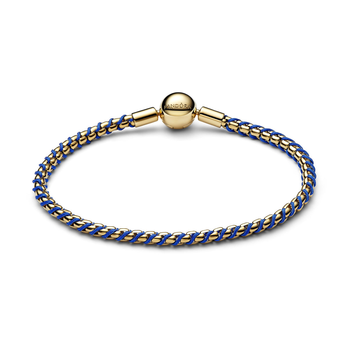 Pandora Blauw Koord Box Chain Armband goudverguld 563816C02