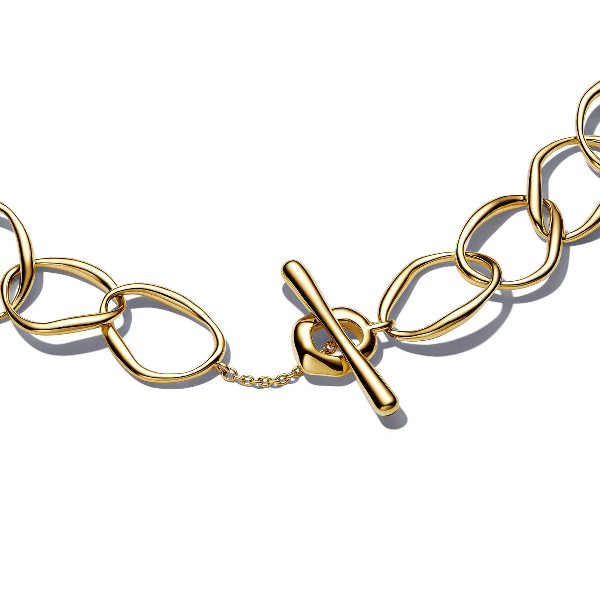 Pandora Organisch Gevormde Schakelarmband goudverguld 563864C00