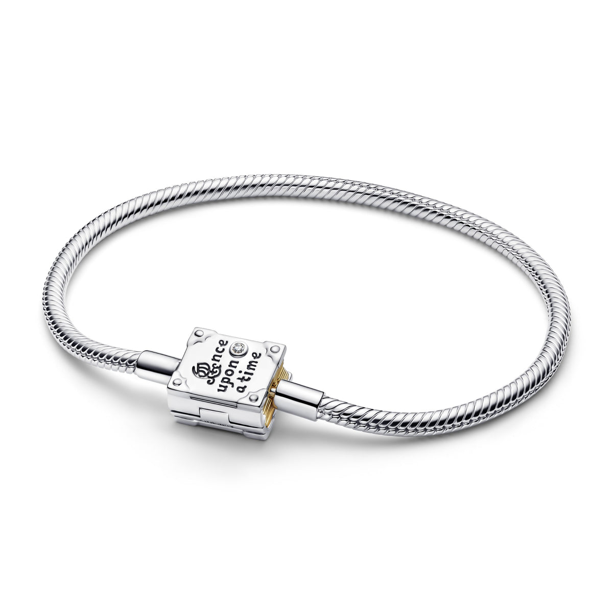 Pandora Disney Princess Storybook slangenschakelarmband met lab-grown diamant bicolor zilver en goudverguld