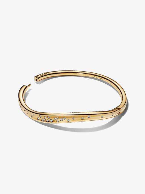 Pandora Organisch Gevormde Sprankelende Bangle goudverguld 564655C01