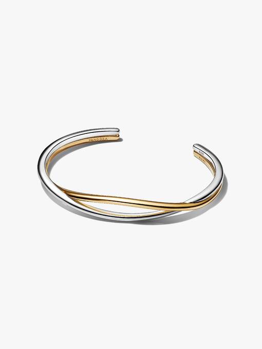 Pandora Verstrengelde Tweekleurige Open Bangle bicolor zilver en goudverguld 564656C00