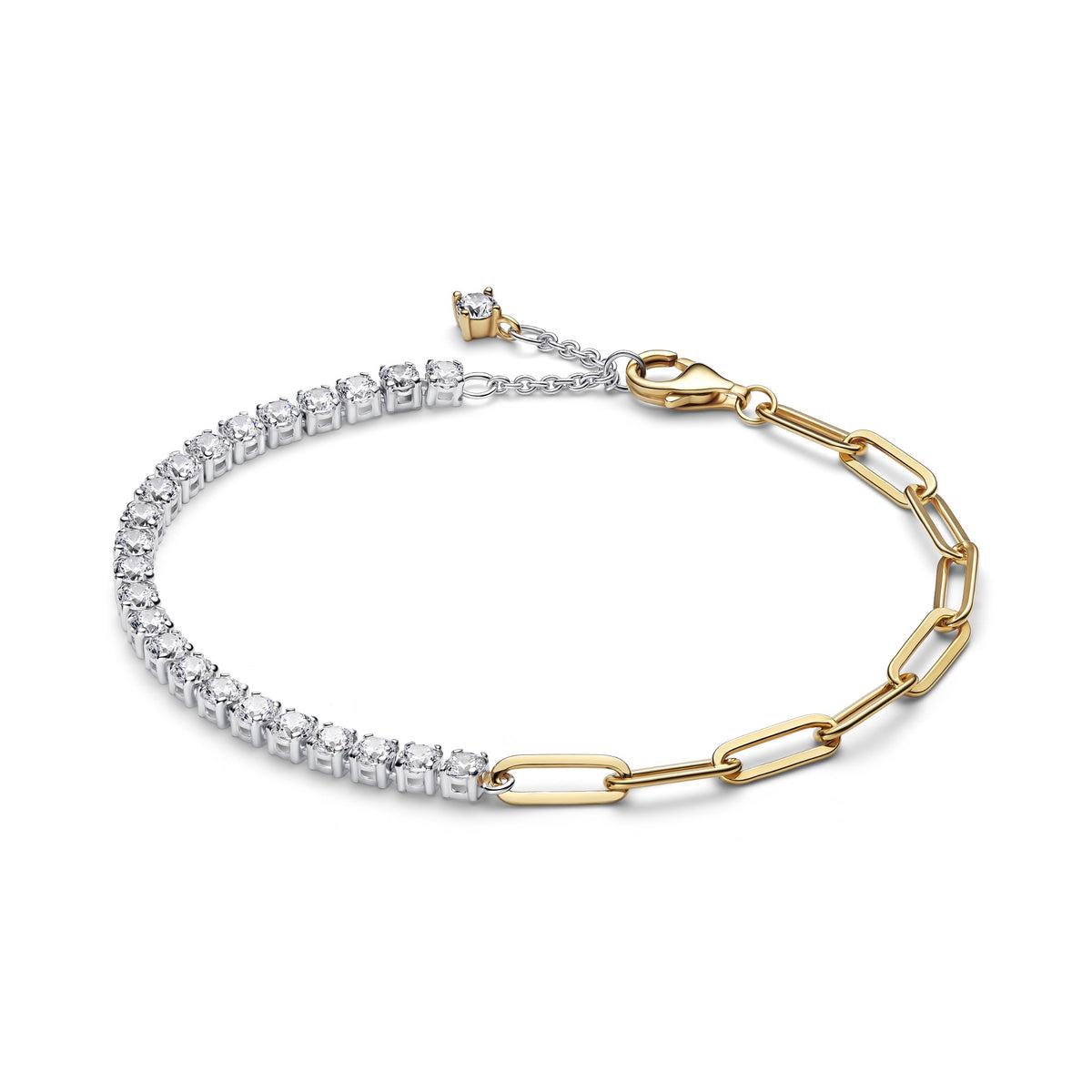 Pandora Schakel- en Tennisarmband bicolor zilver en goudverguld