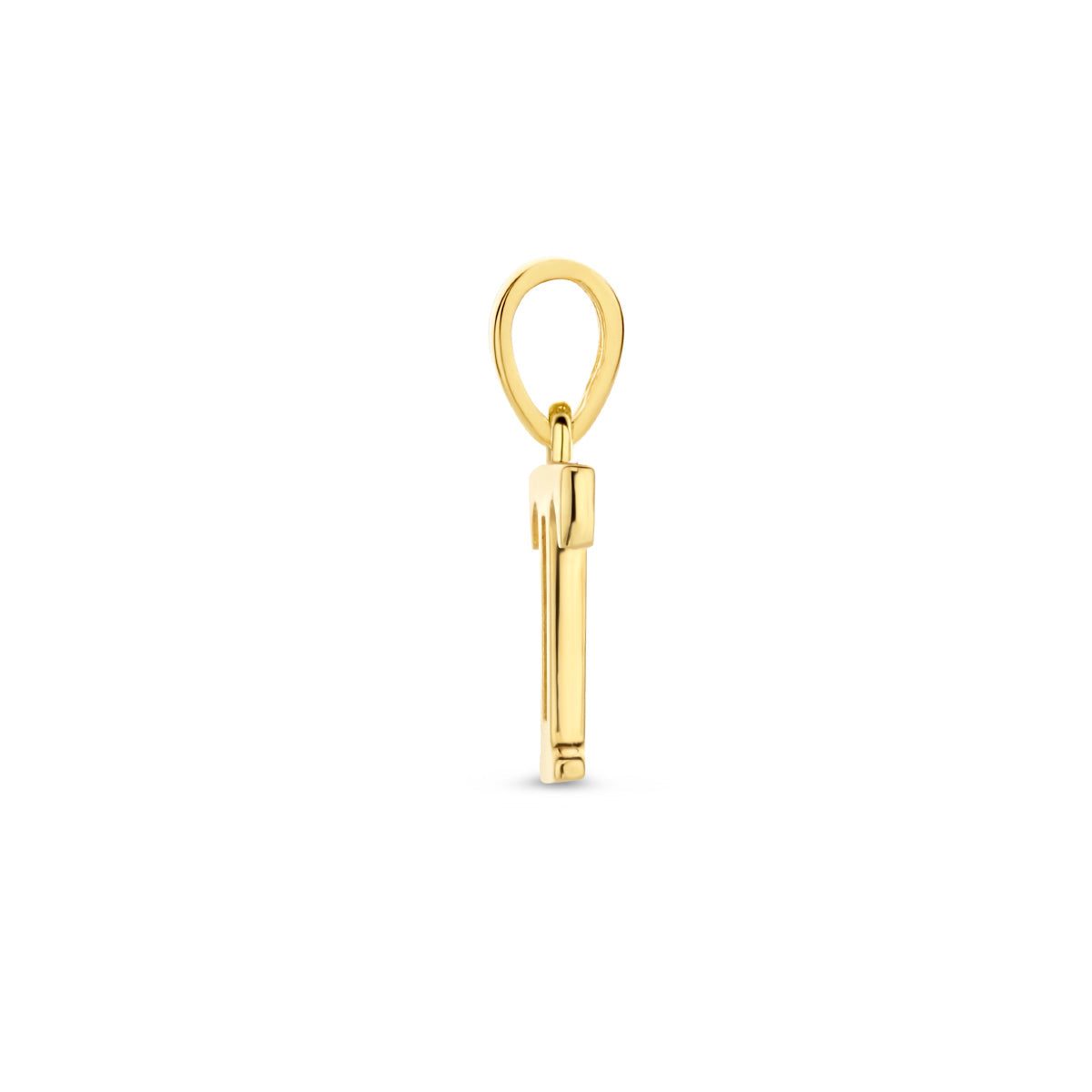 Hanger letter T zirkonia 14 mm 14K geelgoud #Letter_T