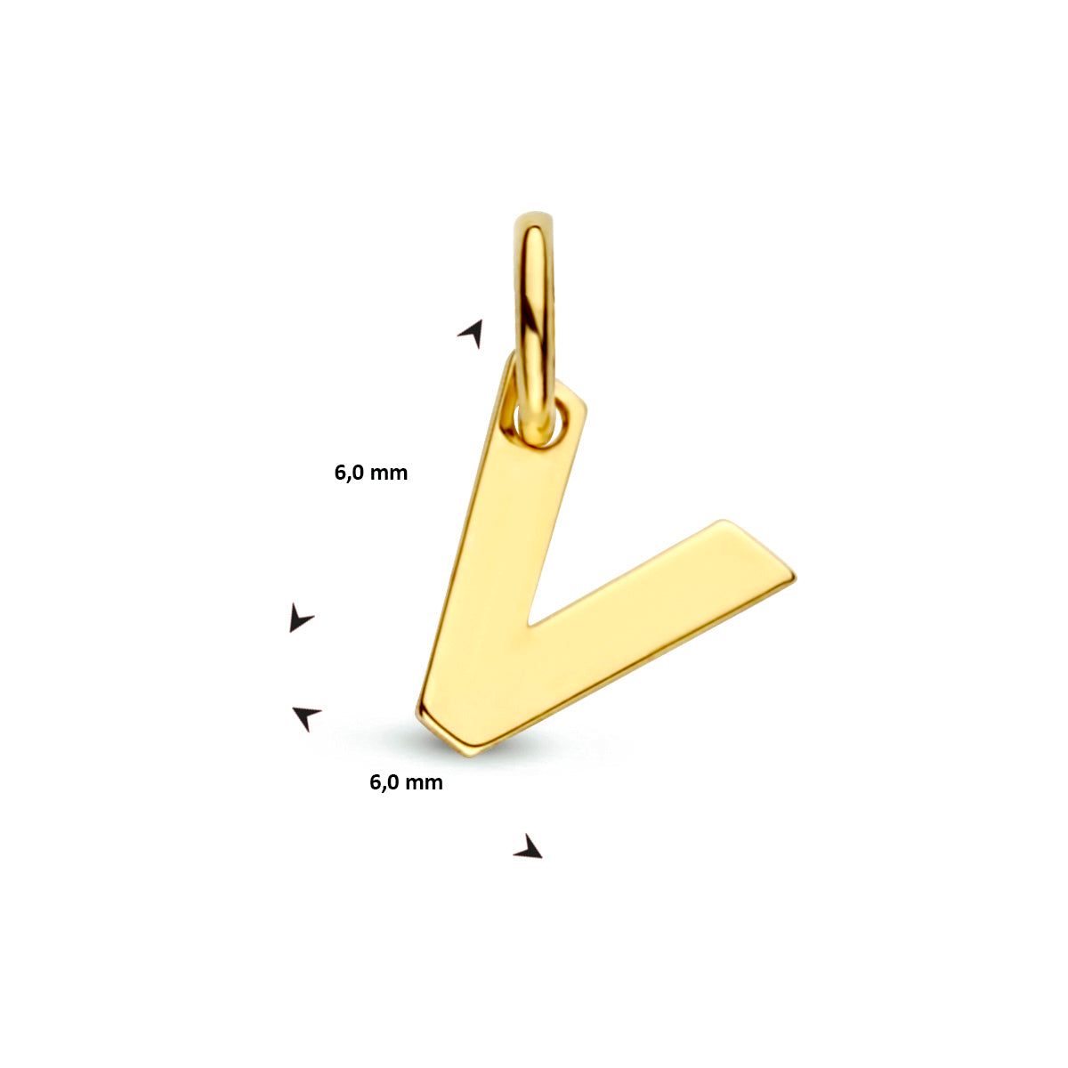 Hanger letter V 9K geelgoud #Letter_V