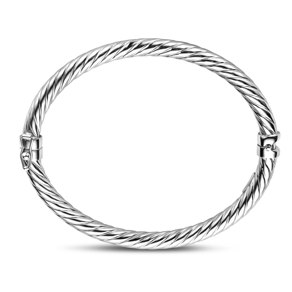 Fantasy Collection Bangle gedraaid 5 mm 60 mm zilver