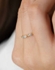 ZINZI Gold 14 krt gouden fantasie ring bezet met vierkante en peervormige witte zirkonia's (2,5mm breed) ZGR464 - PansiteNederland.nl
