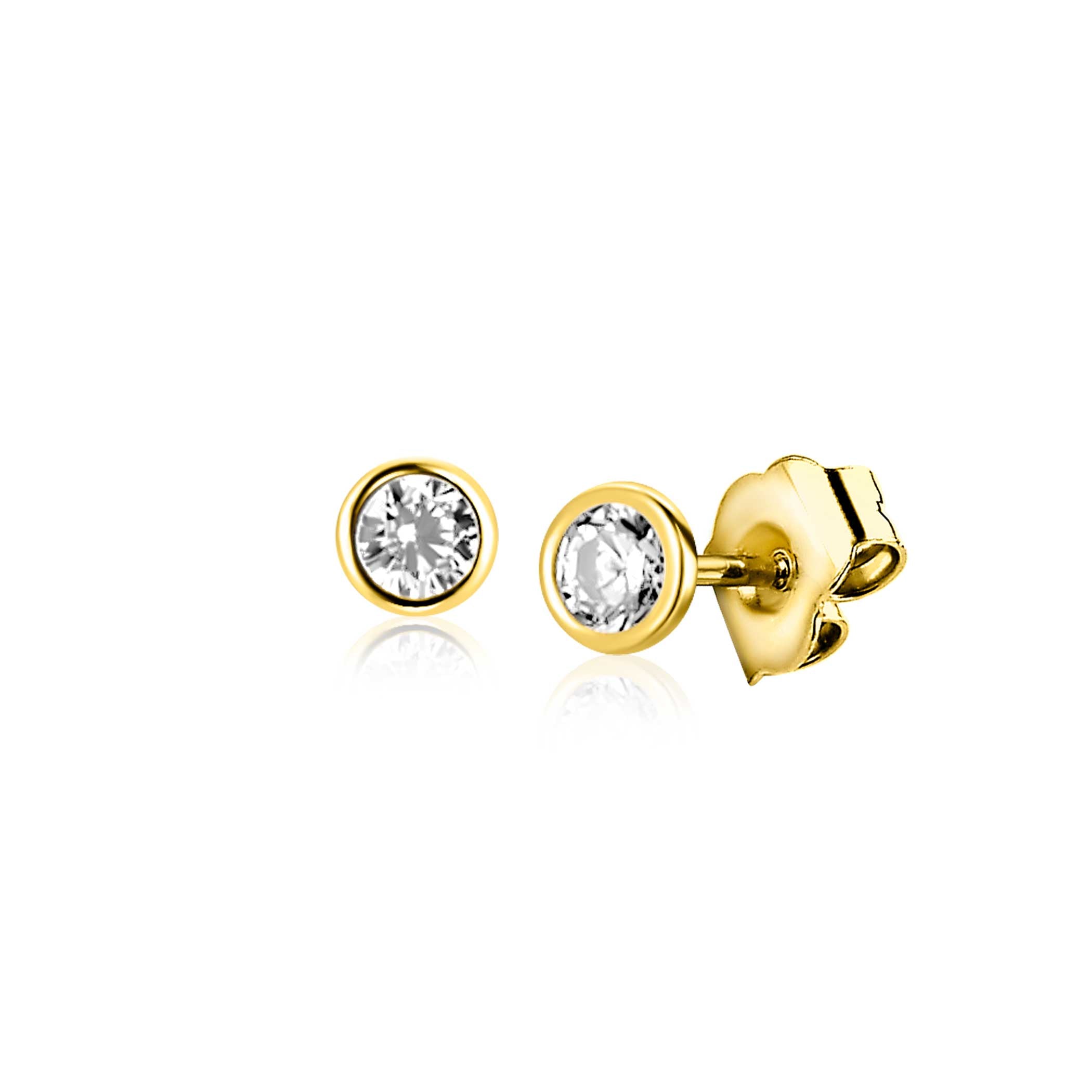 ZINZI 14K Gouden Oorbellen ZGO563 wit
