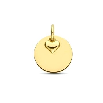 9K Geelgouden 9k graveerhanger hartje 14 mm - 8000274 - PansiteNederland.nl