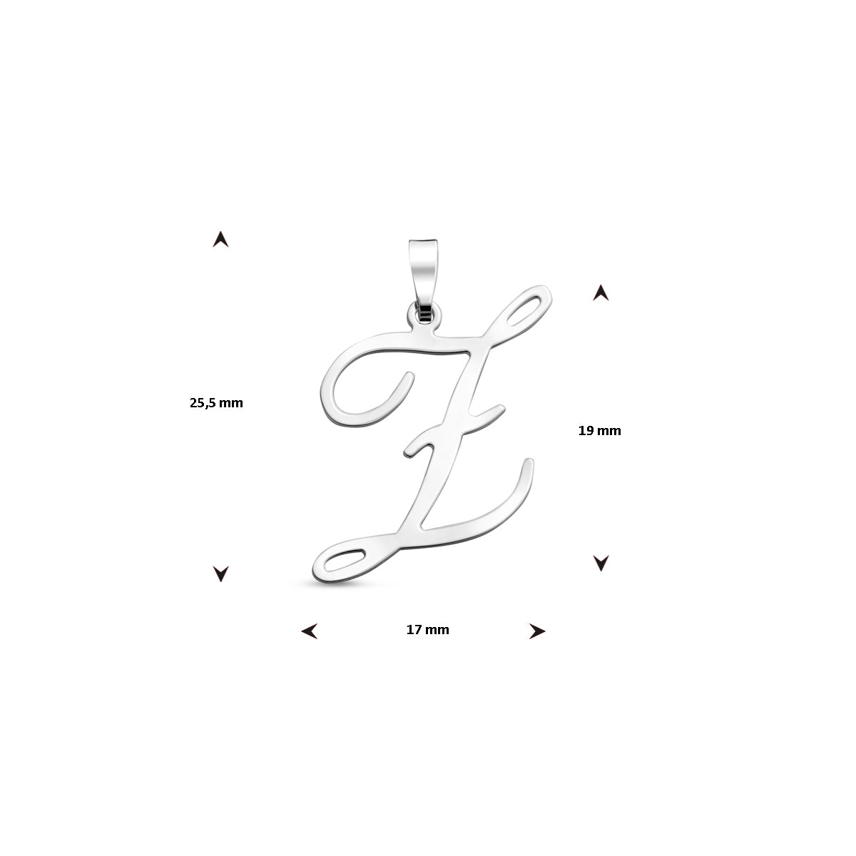 Hanger sierletter Z 19 mm zilver #Letter_Z