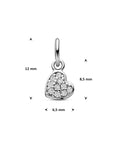 Zilveren gerhodineerde hanger hartje zirkonia 12 mm - 1341715 - PansiteNederland.nl