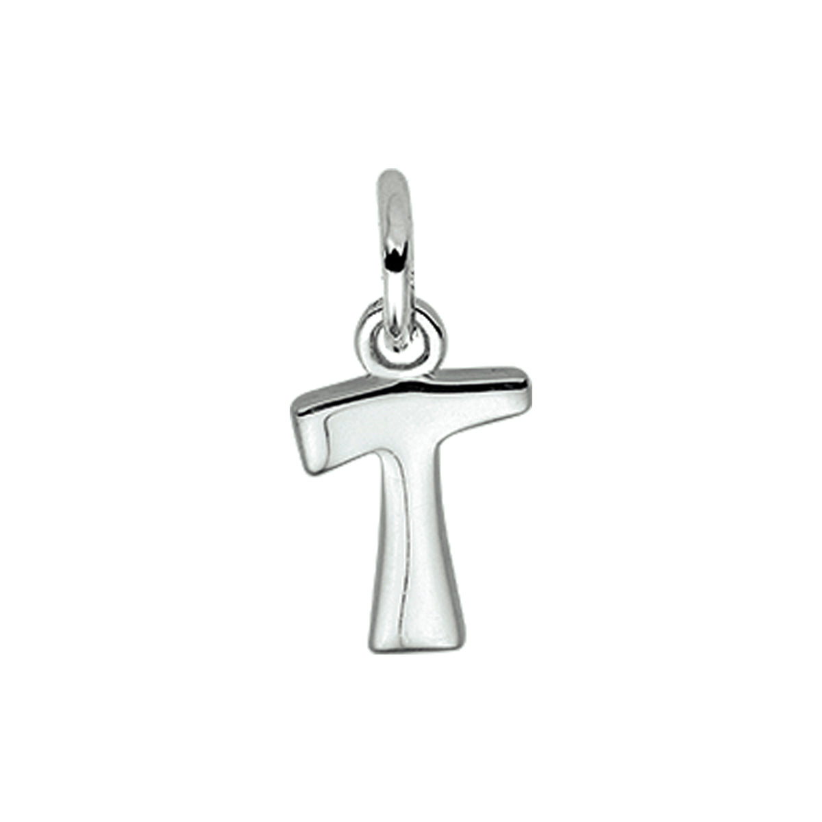Hanger letter T 12 mm zilver #Letter_T