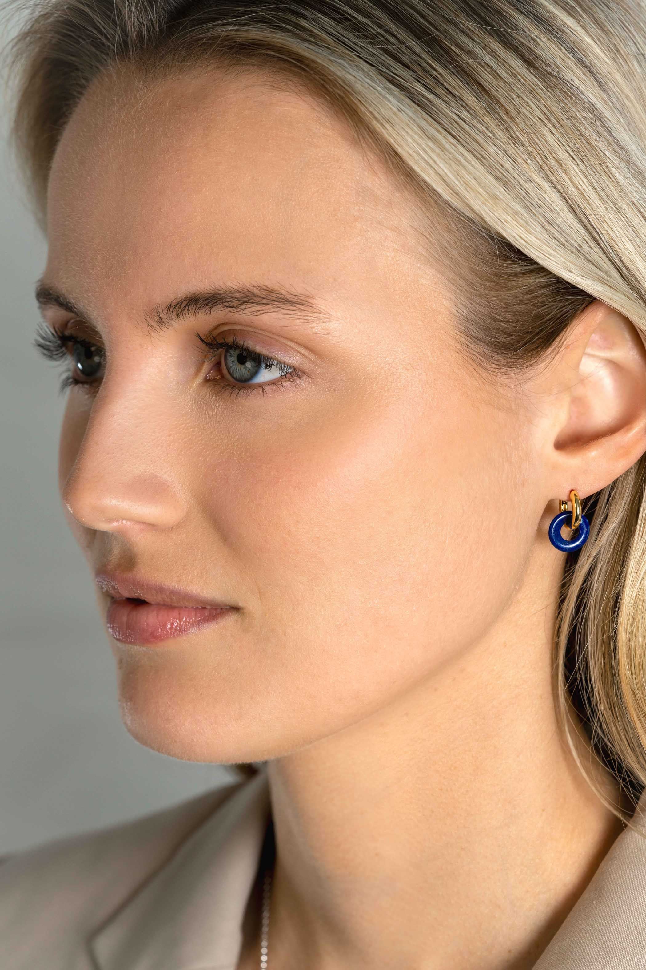 ZINZI Edelsteen Oorbedels met Blauwe Lapis Lazuli - ZICH2274L