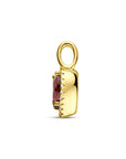 14K geelgouden hanger hartje roze rhodoliet en diamant 0.06ct h si 13 mm - 4034175 - PansiteNederland.nl