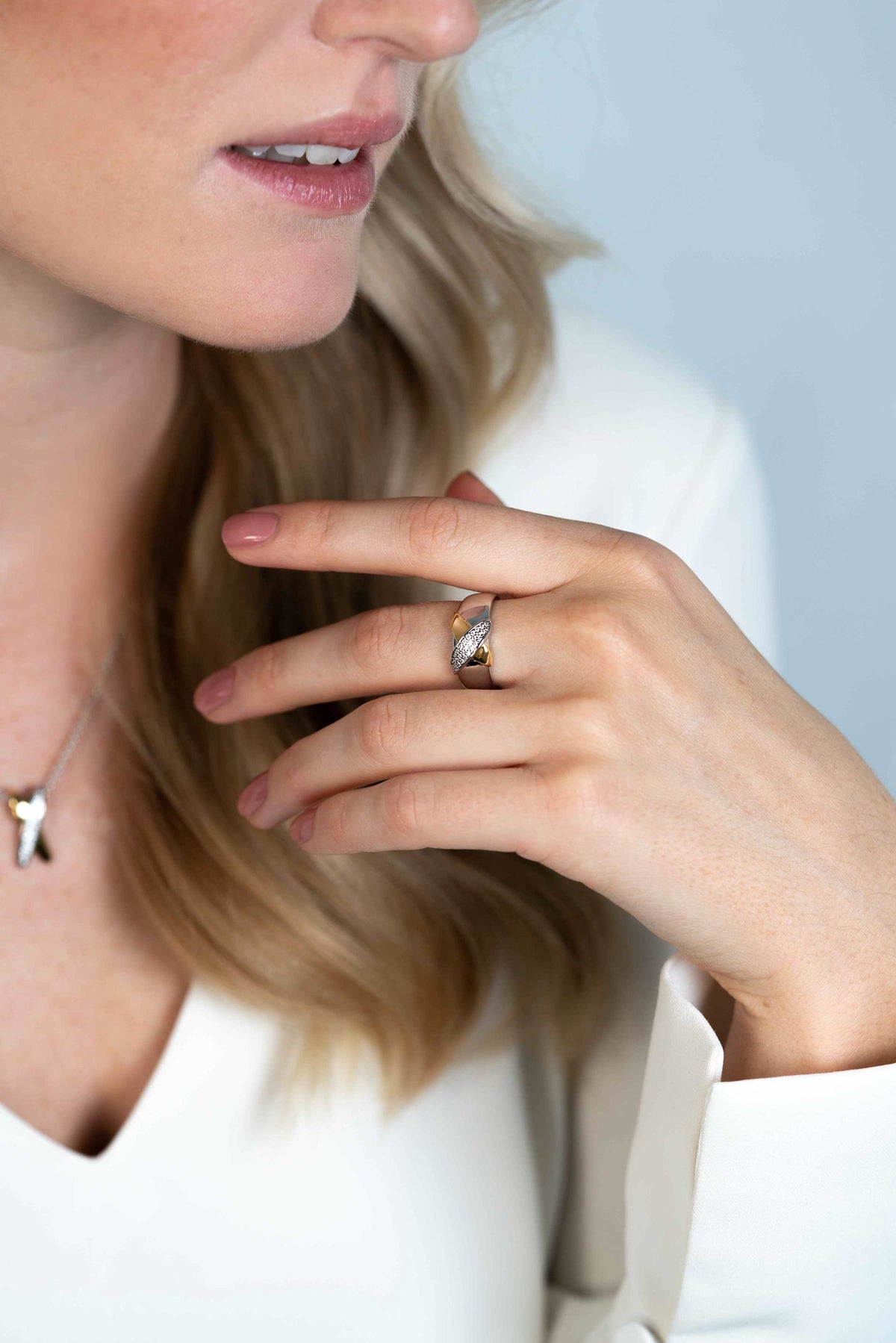 ZINZI Verguld Zilveren Ring met Witte Zirkonia ZIR2240