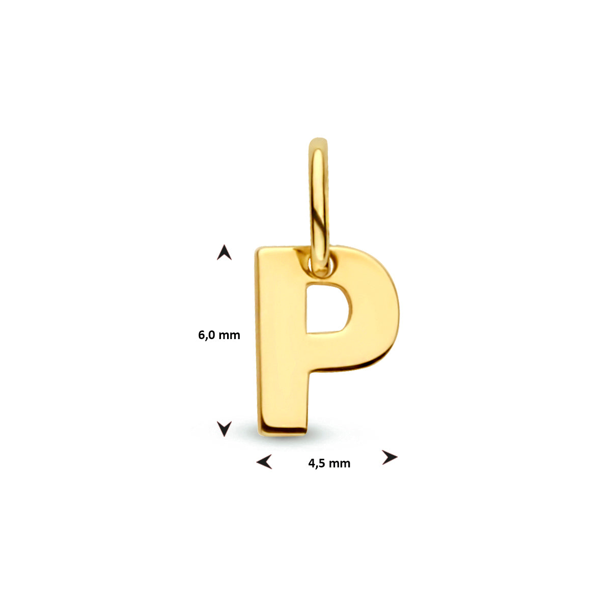 Hanger letter P 9K geelgoud #Letter_P