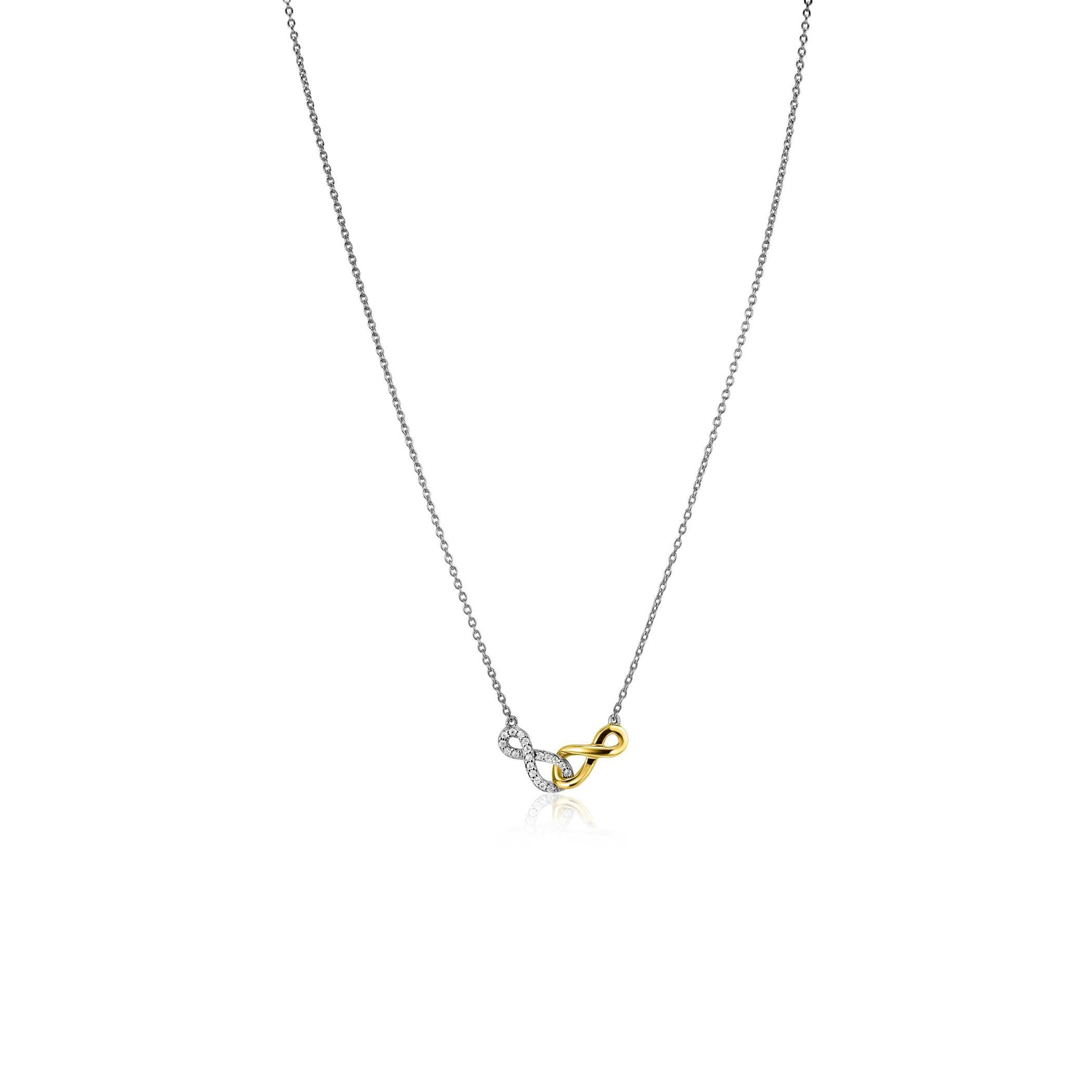 ZINZI Zilveren Ketting met Witte Zirkonia - ZIC2649