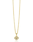 Zinzi gold plated zilveren klaver vier hanger bezet met witte zirkonia's ZIH2618 (zonder collier) - PansiteNederland.nl