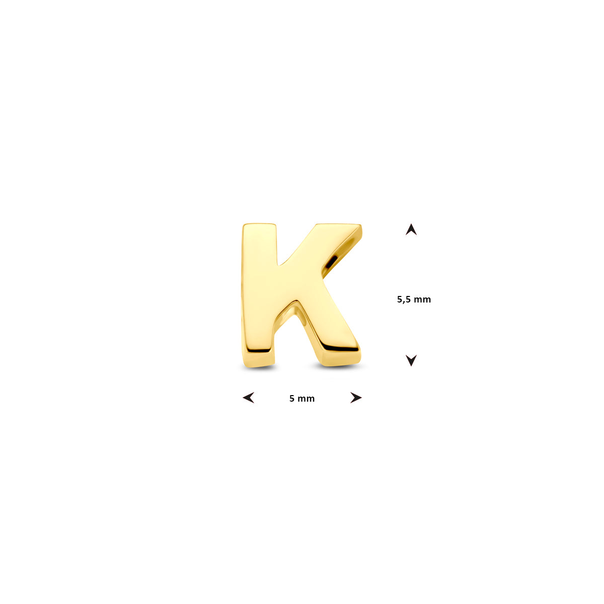 Hanger letter K 5,5 mm 9K geelgoud #Letter_K