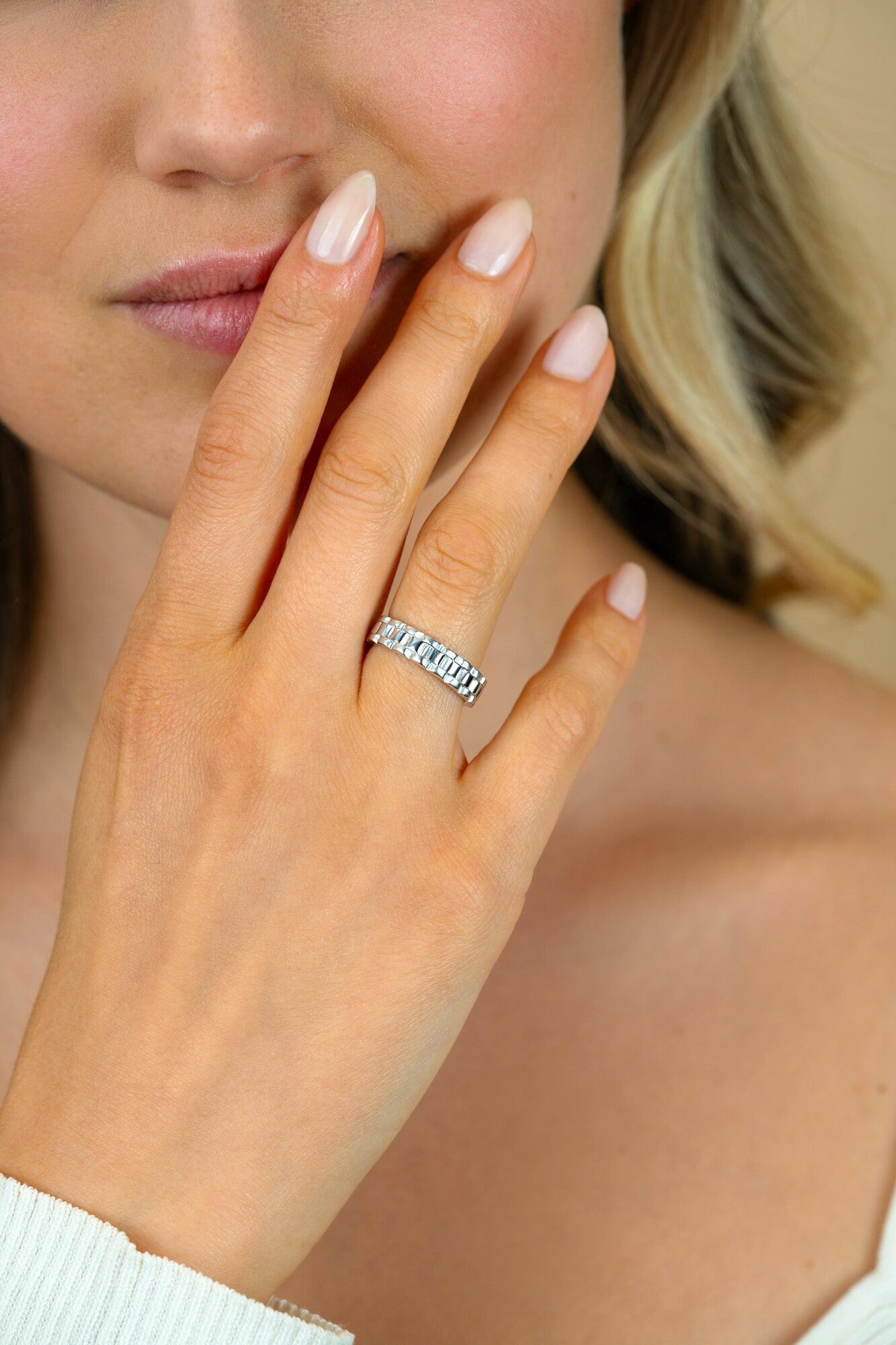 ZINZI zilveren ring (5mm breed) rolex-style schakel glanzend en satiné ZIR2736 - PansiteNederland.nl