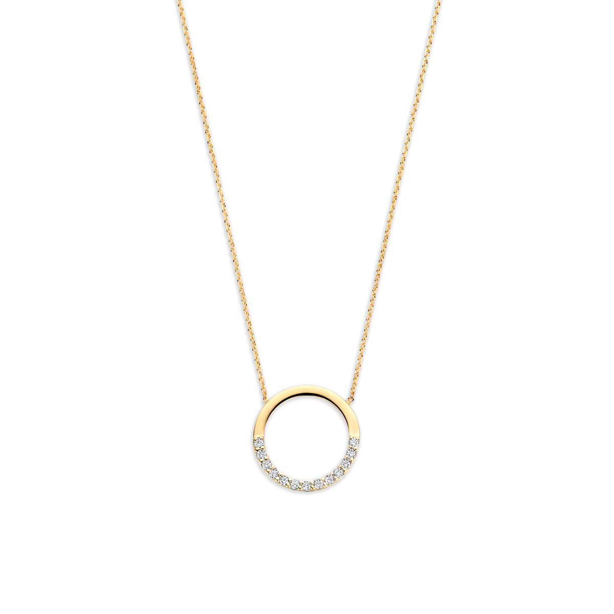 Collier zirkonia 9K geelgoud 41 - 43 - 45 cm wit